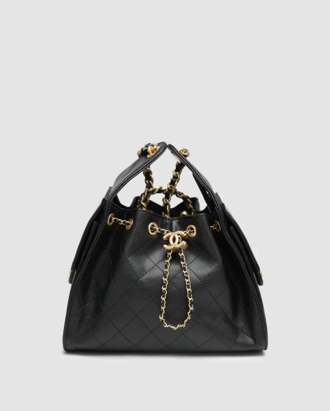 Сумка жіноча Chanel 25 Handbag in Grained Calfskin Black/Gold копія 1:1