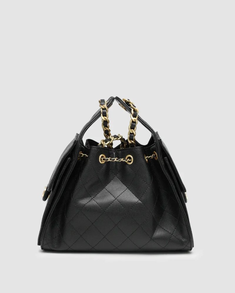 Сумка жіноча Chanel 25 Handbag in Grained Calfskin Black/Gold копія 1:1 — фото 3