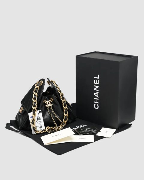Сумка жіноча Chanel 25 Micro Handbag in Grained Calfskin Black/Gold копія 1:1