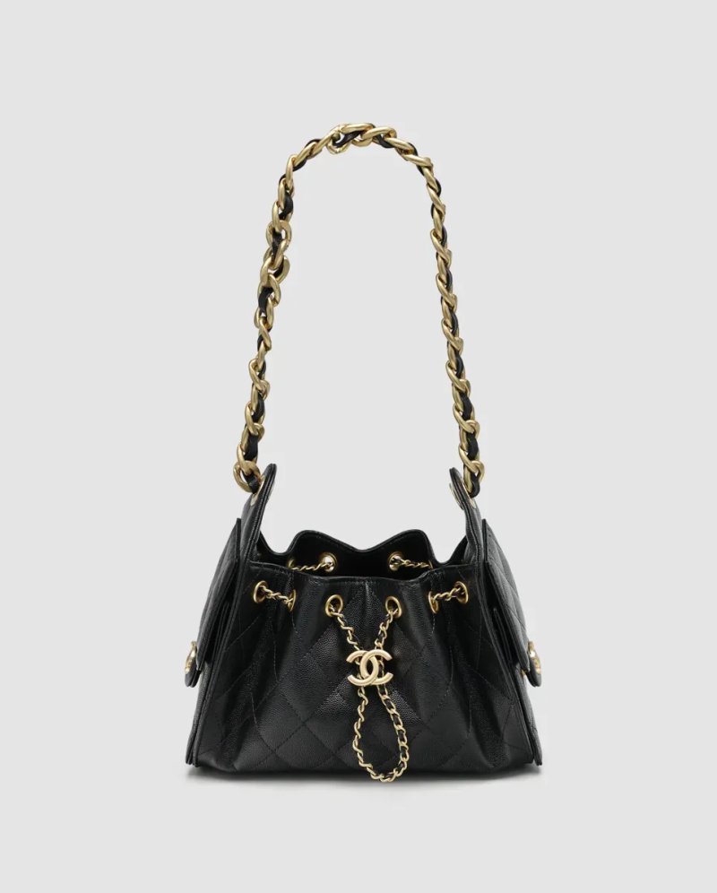 Сумка жіноча Chanel 25 Micro Handbag in Grained Calfskin Black/Gold копія 1:1 — фото 2