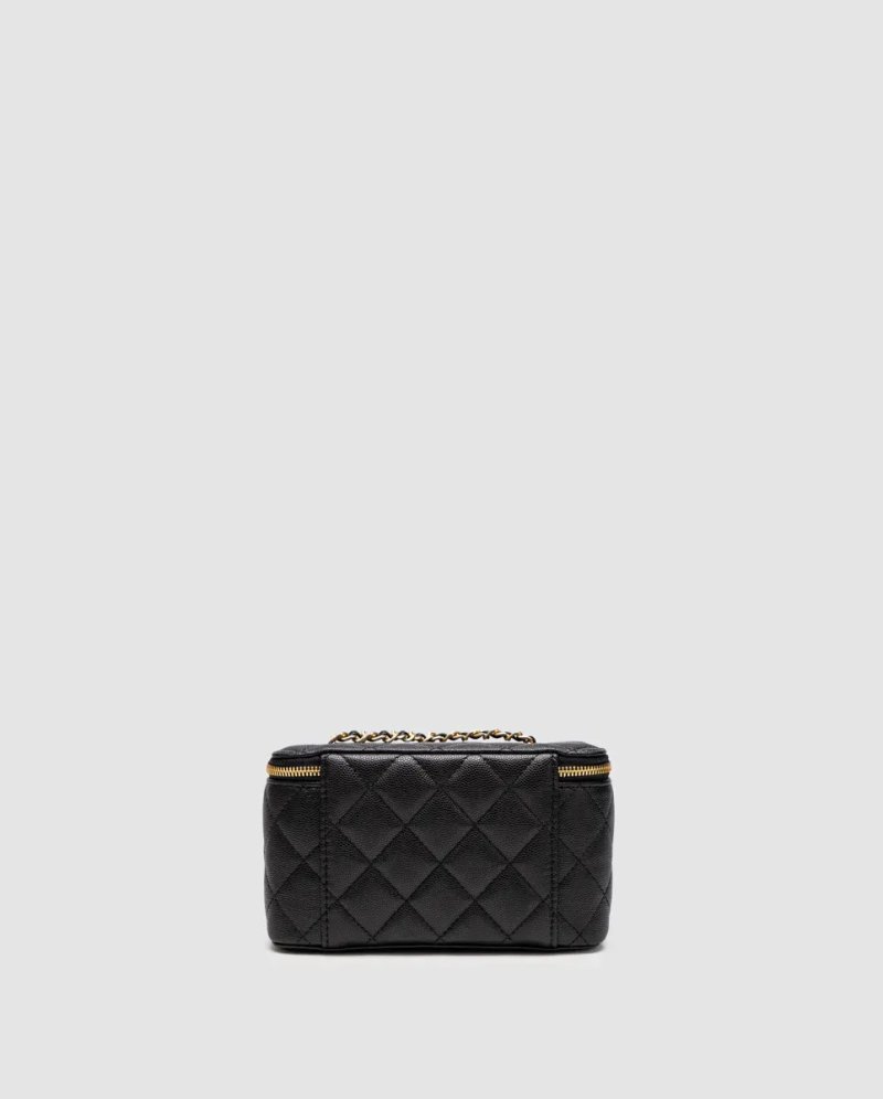 Сумка жіноча Chanel Classic Black Lambskin Pearl Crush Vanity Bag копія 1:1 — фото 3