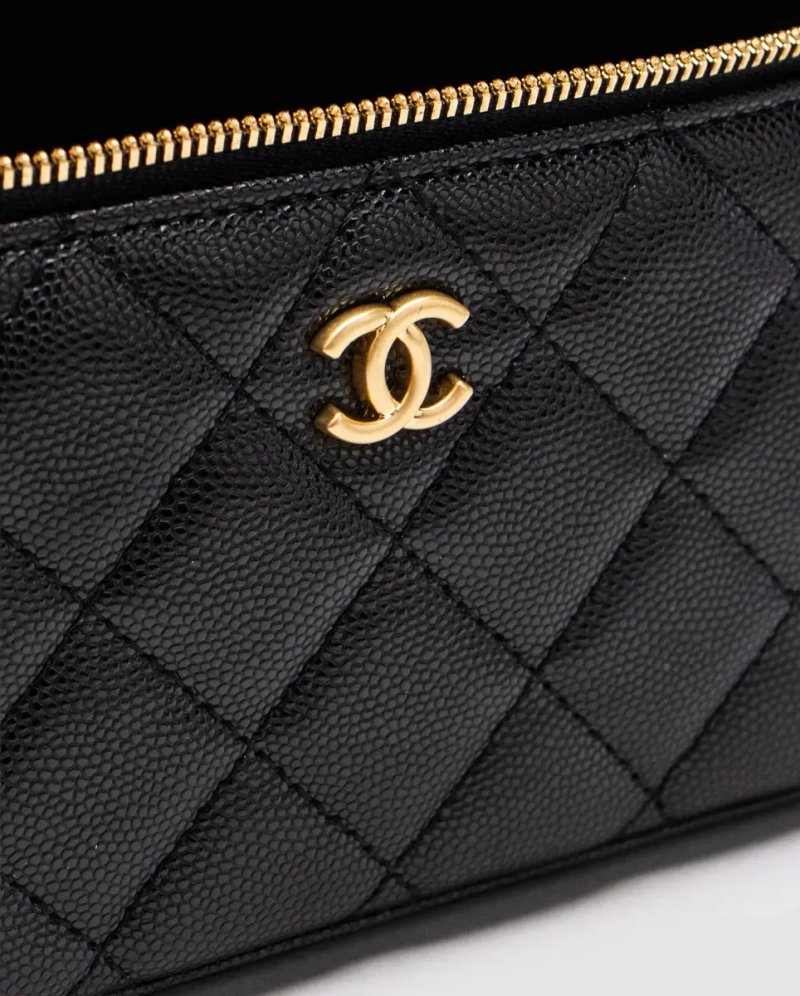 Сумка жіноча Chanel Classic Black Lambskin Pearl Crush Vanity Bag копія 1:1 — фото 4