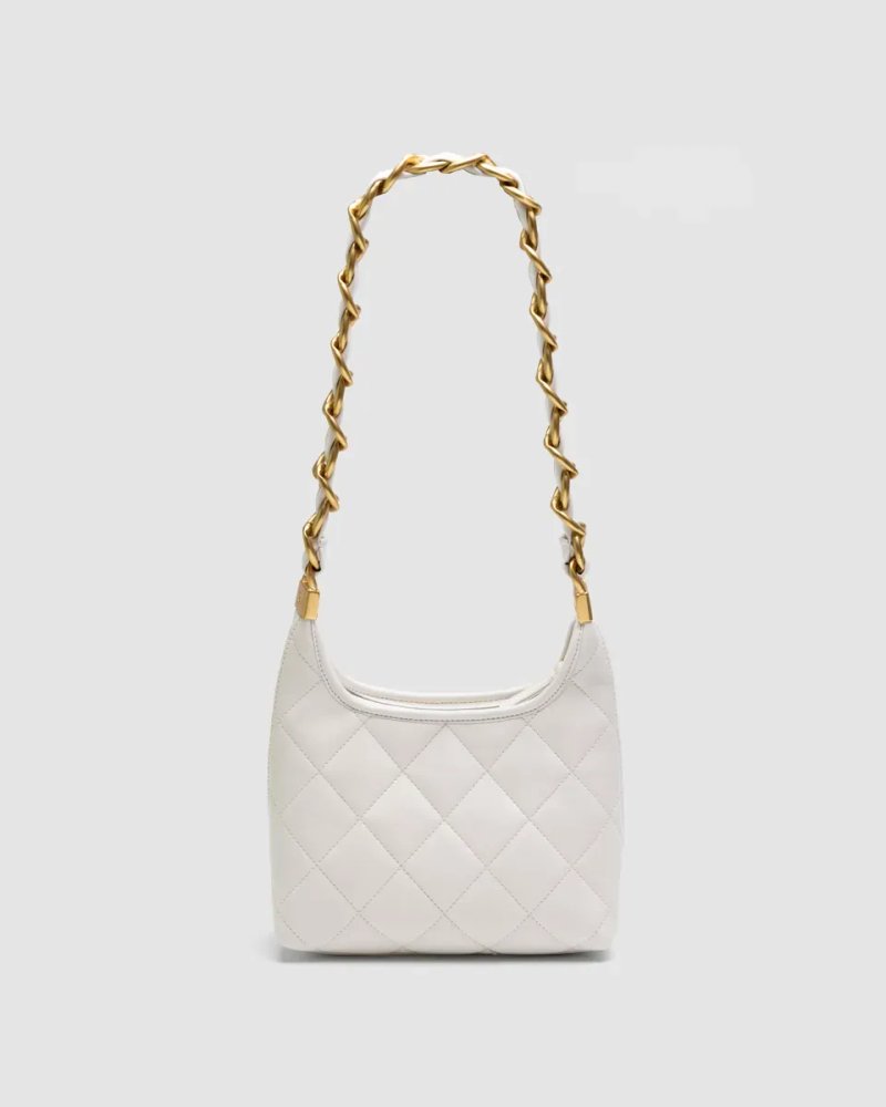 Сумка жіноча Chanel Small Hobo Bag Shiny Lambskin & Gold-Tone Metal, Cream копія 1:1 — фото 3