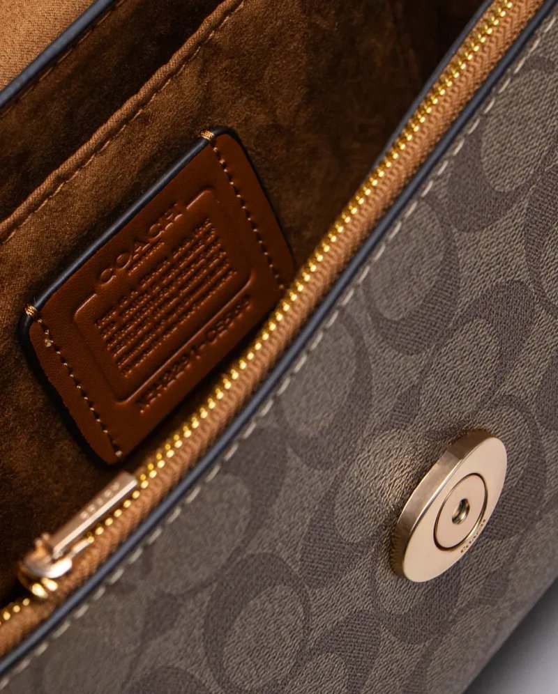 Сумка жіноча Coach Morgan Top Handle In Signature Canvas Brown копія 1:1 — фото 4