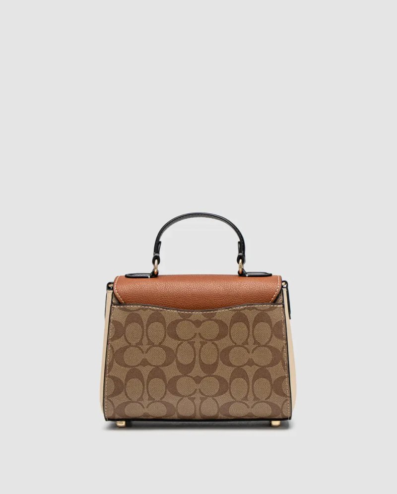 Сумка жіноча Coach Morgan Top Handle In Signature Canvas Brown копія 1:1 — фото 3