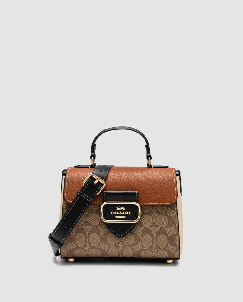 Сумка жіноча Coach Morgan Top Handle In Signature Canvas Brown копія 1:1 — фото 2