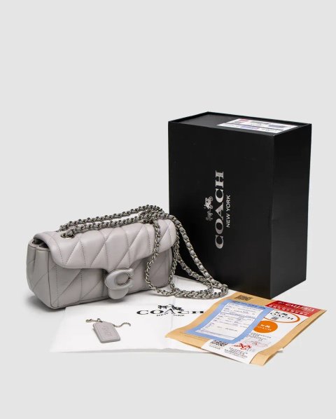 Сумка жіноча Coach Tabby Shoulder Bag 20 With Quilting Gray/Silver копія 1:1
