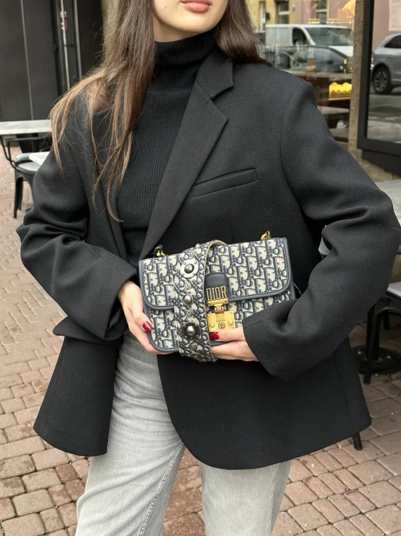 Сумка жіноча Dior Oblique Denim Medium C’est oblique Jacquard Shoulder bag копія 1:1 — фото 6