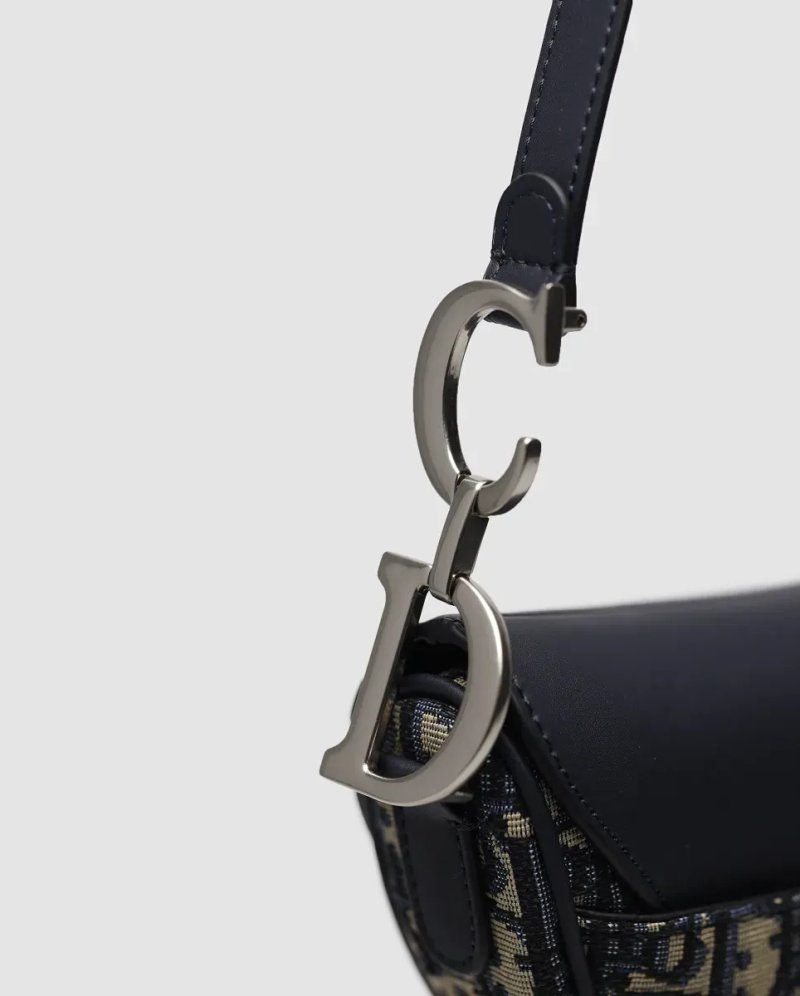 Сумка жіноча Dior Saddle Bag Blue Dior Oblique Jacquard and Smooth Calfskin копія 1:1 — фото 4