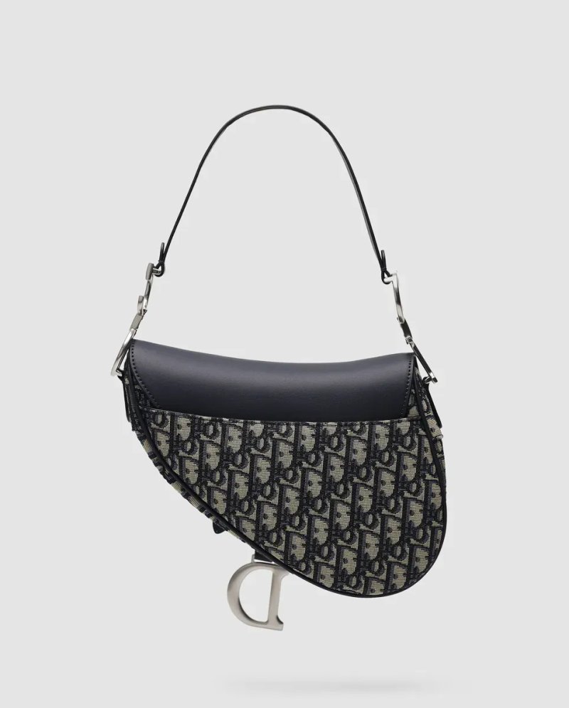 Сумка жіноча Dior Saddle Bag Blue Dior Oblique Jacquard and Smooth Calfskin копія 1:1 — фото 3
