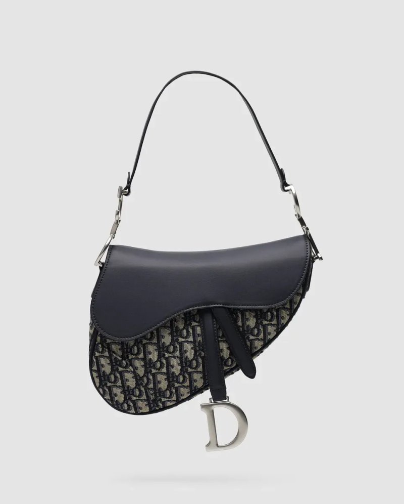 Сумка жіноча Dior Saddle Bag Blue Dior Oblique Jacquard and Smooth Calfskin копія 1:1 — фото 2