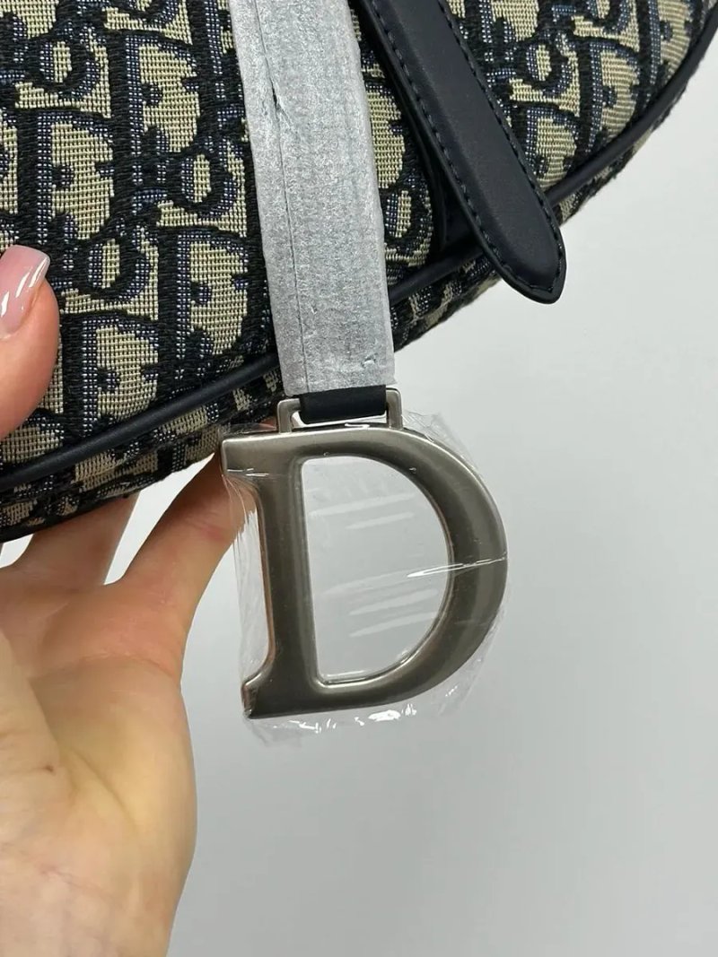 Сумка жіноча Dior Saddle Bag Blue Dior Oblique Jacquard and Smooth Calfskin копія 1:1 — фото 5
