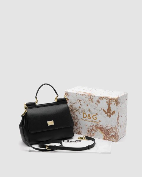 Сумка жіноча Dolce&Gabbana Sicily Medium Elongated Black копія 1:1