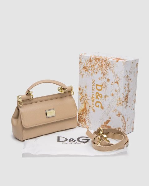 Сумка жіноча Dolce&Gabbana Sicily Small Handbag Beige копія 1:1