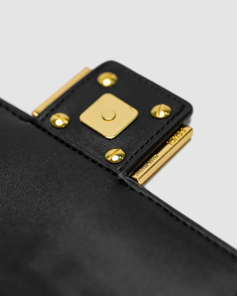 Сумка жіноча Fendi Baguette Mini Black Leather Bag копія 1:1 — фото 5