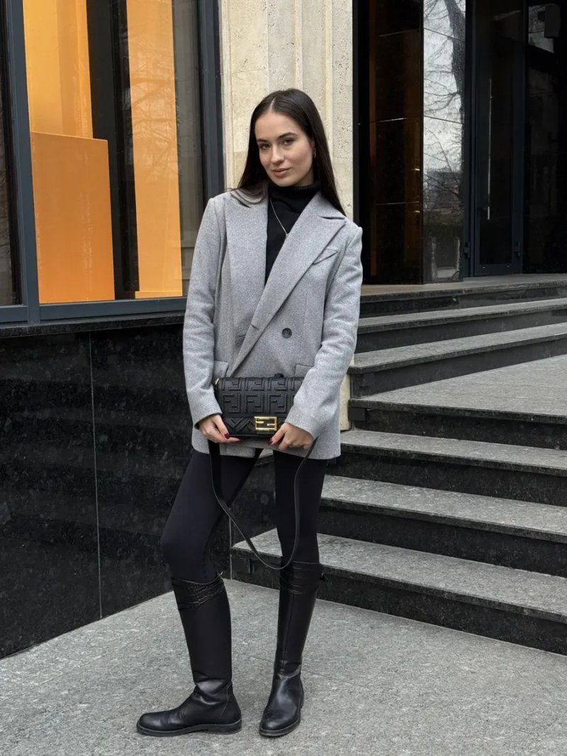 Сумка жіноча Fendi Baguette With Macro Topstitches Black Leather копія 1:1 — фото 7
