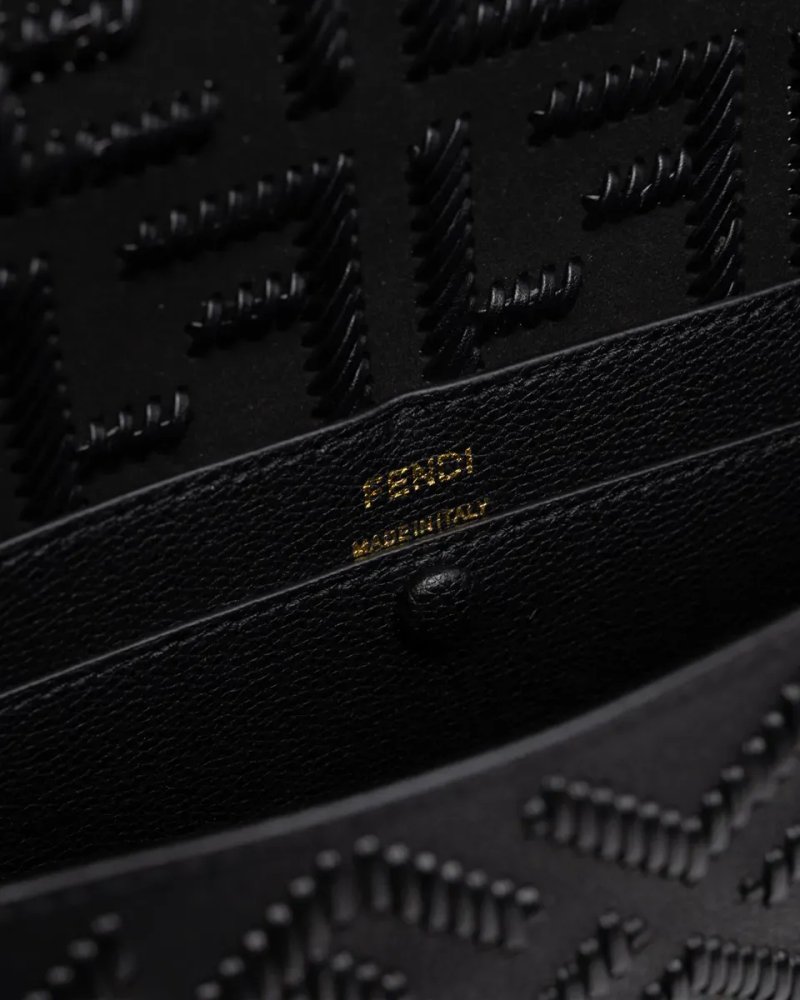 Сумка жіноча Fendi Baguette With Macro Topstitches Black Leather копія 1:1 — фото 4