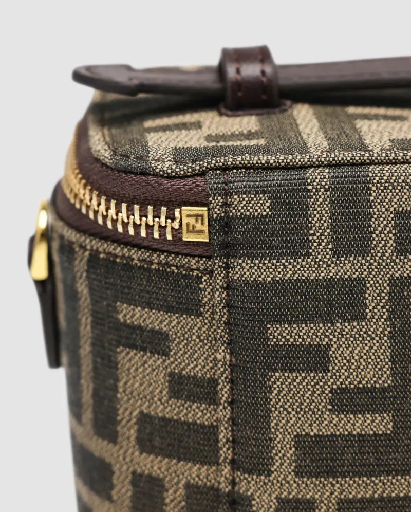 Сумка жіноча Fendi Vanity Tobacco Brown FF Jacquard Fabric Mini-Bag копія 1:1 — фото 5
