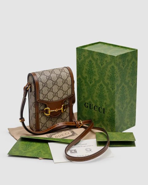 Сумка жіноча Gucci Horsebit 1955 Mini Bag копія 1:1