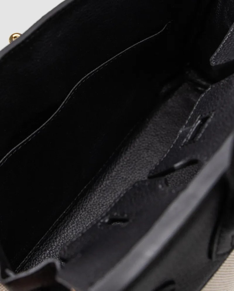 Сумка жіноча Hermes Birkin 25 Black/Canvas копія 1:1 — фото 5