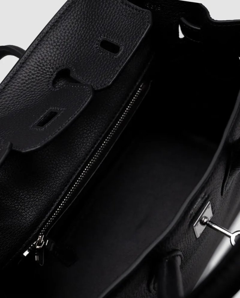Сумка жіноча Hermes Birkin 25 Black/Silver копія 1:1 — фото 3
