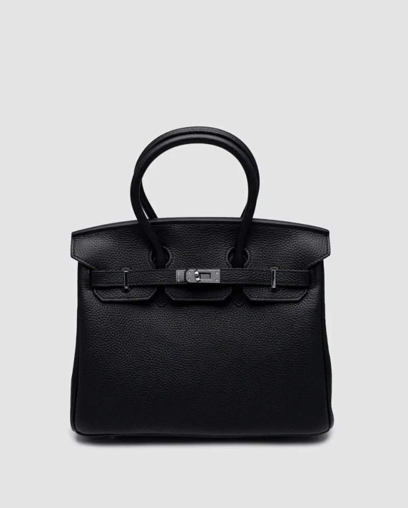 Сумка жіноча Hermes Birkin 25 Black/Silver копія 1:1 — фото 2