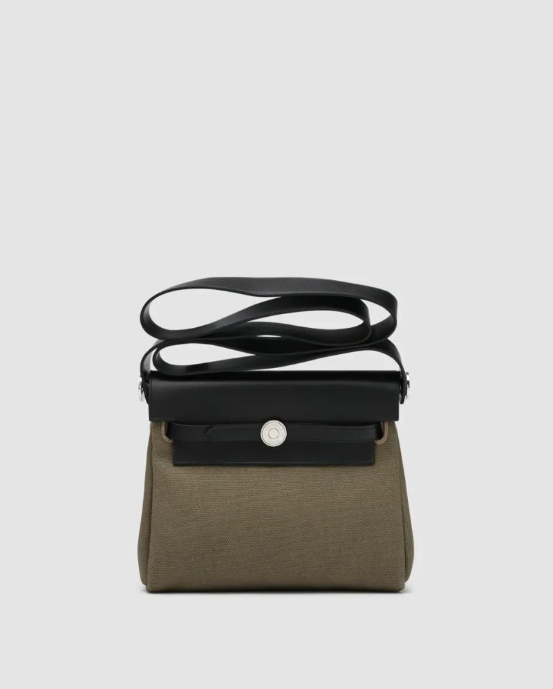 Сумка жіноча Hermes Herbag Zip 20 Bag Black/Green копія 1:1 — фото 2