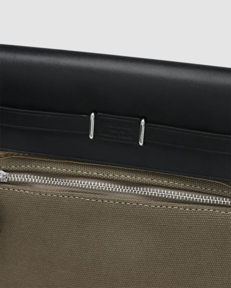 Сумка жіноча Hermes Herbag Zip 20 Bag Black/Green копія 1:1 — фото 4