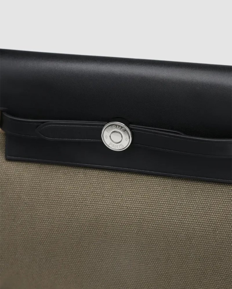 Сумка жіноча Hermes Herbag Zip 20 Bag Black/Green копія 1:1 — фото 5
