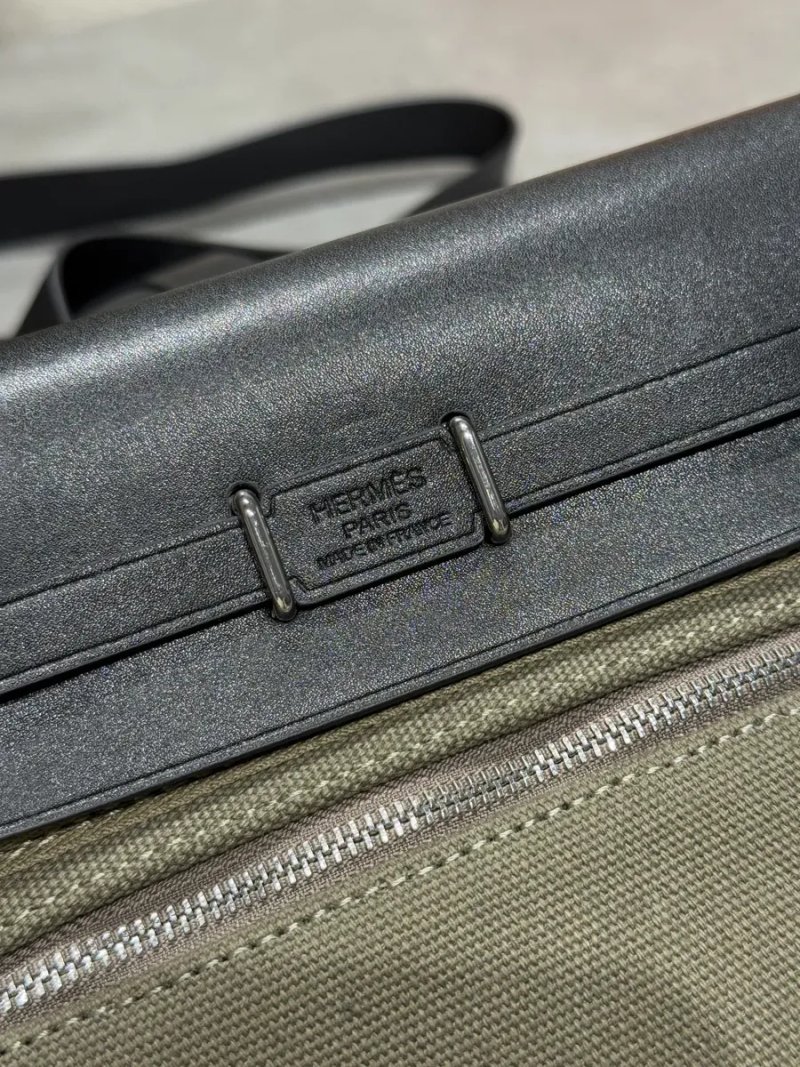 Сумка жіноча Hermes Herbag Zip 20 Bag Black/Green копія 1:1 — фото 6