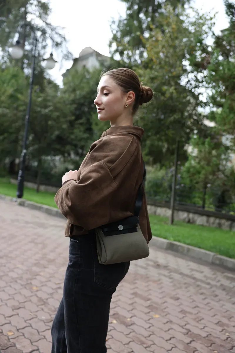Сумка жіноча Hermes Herbag Zip 20 Bag Black/Green копія 1:1 — фото 8