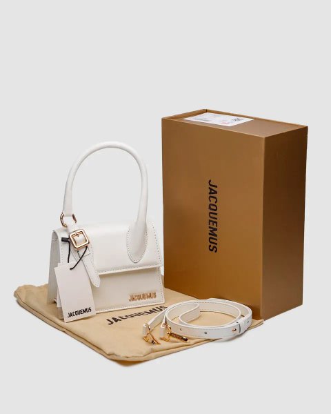 Сумка жіноча Jacquemus Le Chiquito Moyen Boucle White копія 1:1