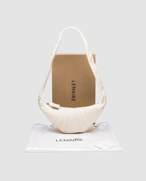 Сумка жіноча Lemaire Small Croissant Bag White копія 1:1