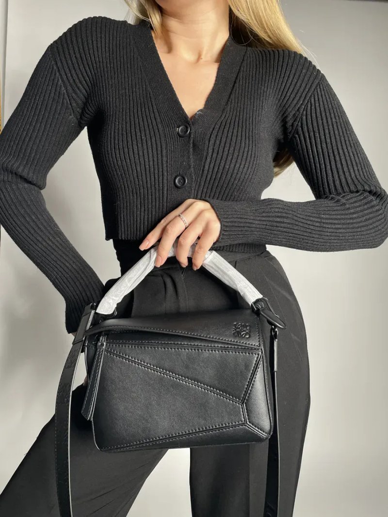 Сумка жіноча Loewe Paula's Ibiza Puzzle Bag In Classic Calfskin Black копія 1:1 — фото 5