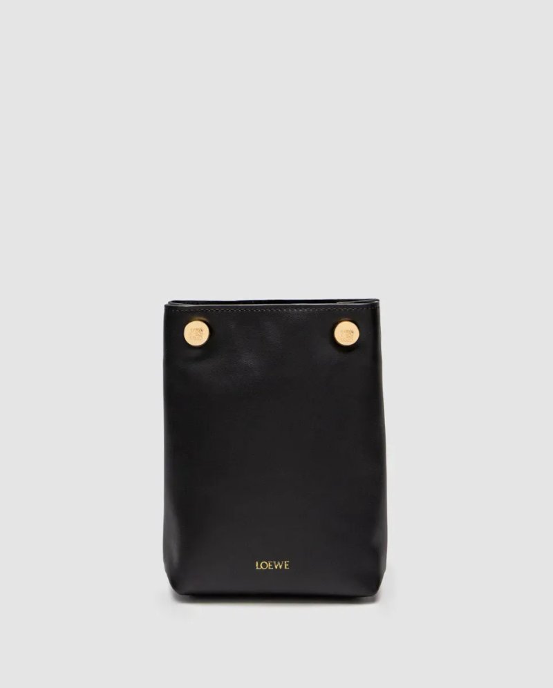 Сумка жіноча Loewe Pebble Pouch in Smooth Calfskin Black копія 1:1 — фото 2