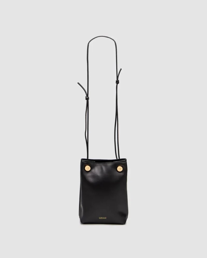Сумка жіноча Loewe Pebble Pouch in Smooth Calfskin Black копія 1:1 — фото 4