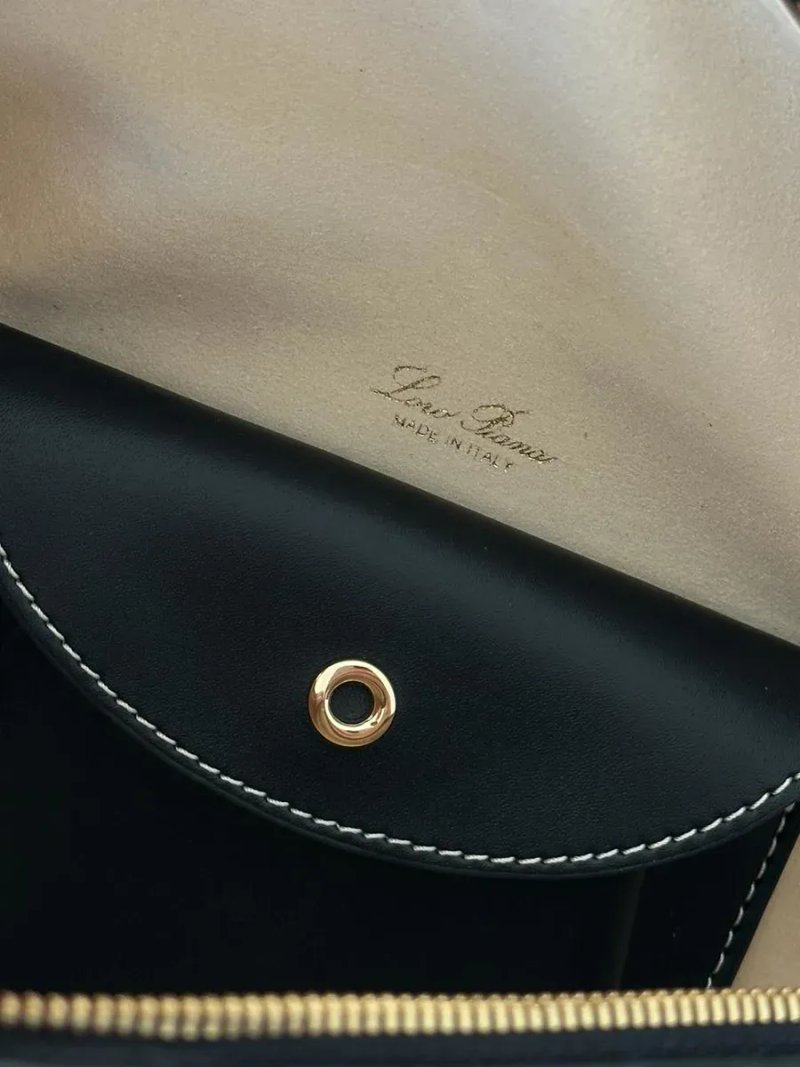 Сумка жіноча Loro Piana Extra Bag L23 Black Leather копія 1:1 — фото 4