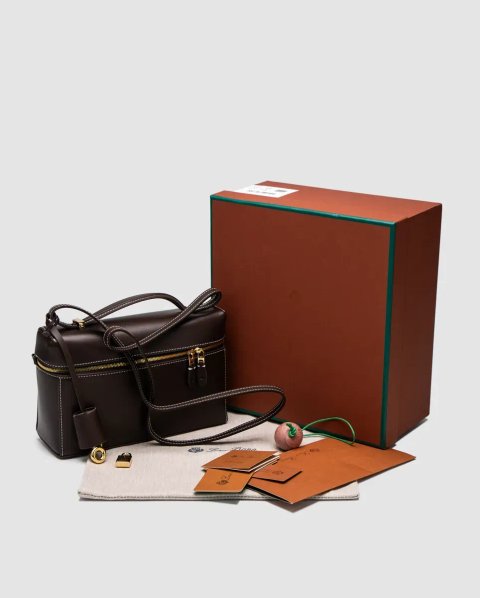 Сумка жіноча Loro Piana Extra Bag L23 Chocolate Leather копія 1:1