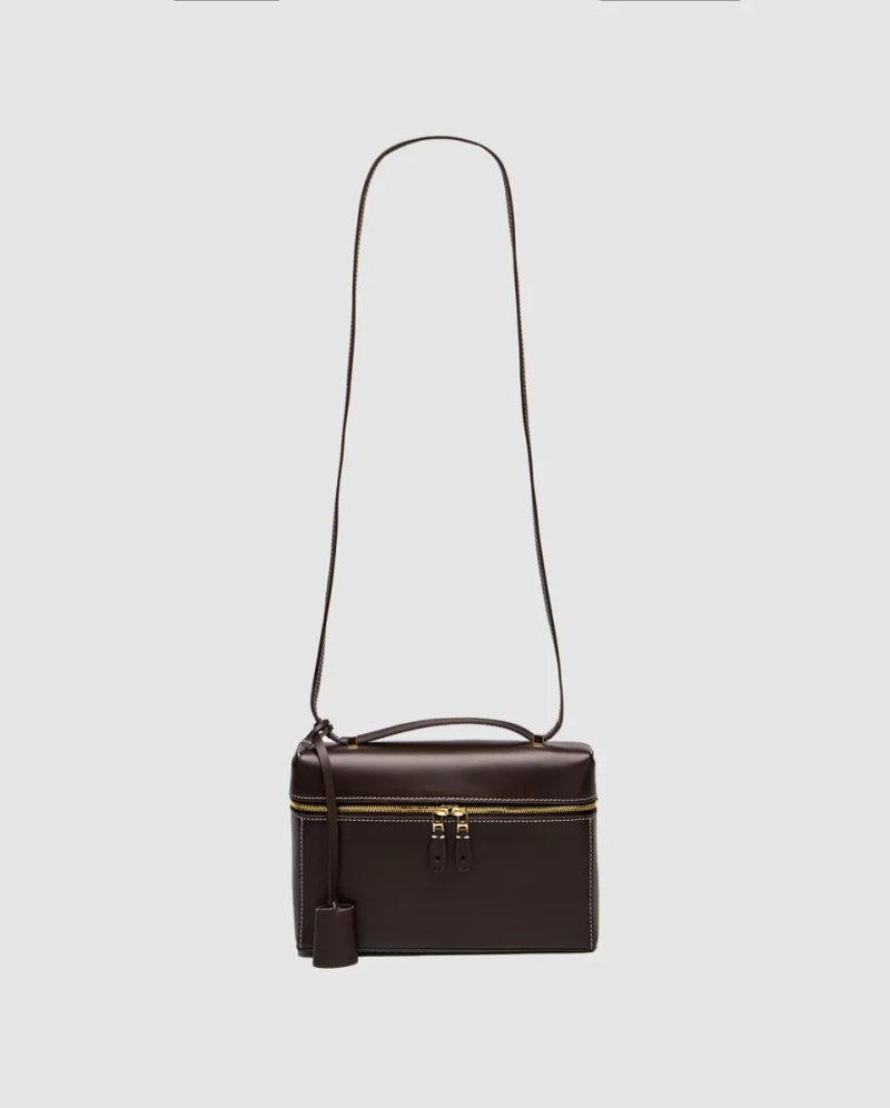 Сумка жіноча Loro Piana Extra Bag L23 Chocolate Leather копія 1:1 — фото 2