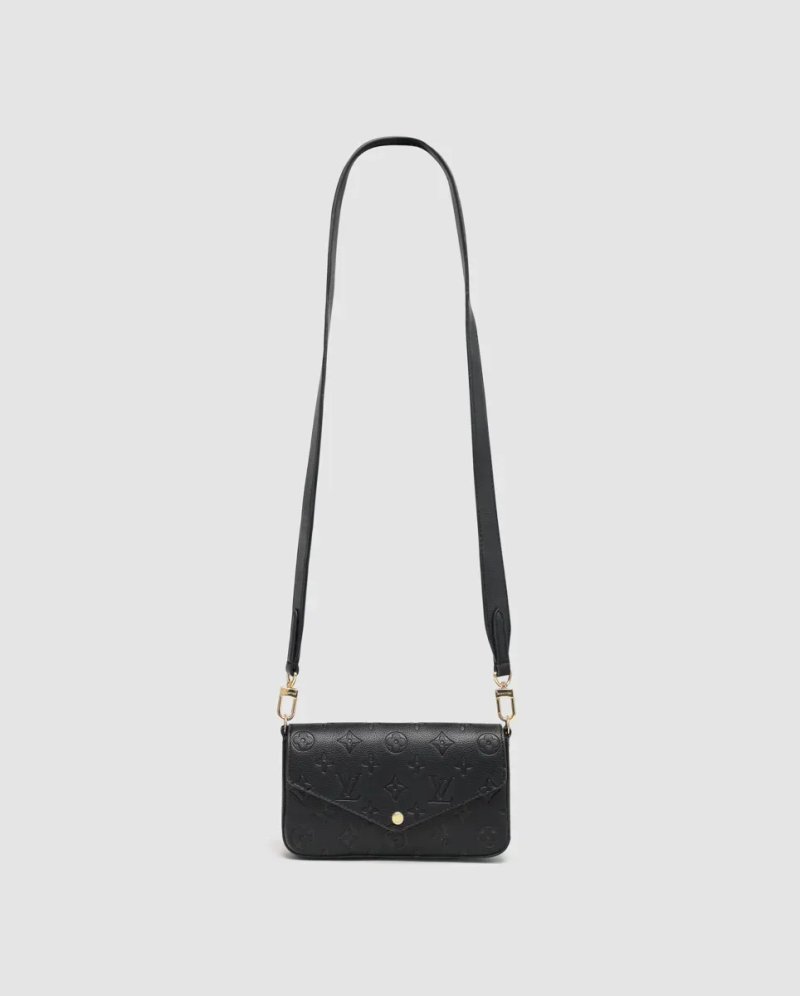 Сумка жіноча Louis Vuitton Félicie Pochette Bag Monogram Empreinte Leather Black копія 1:1 — фото 2