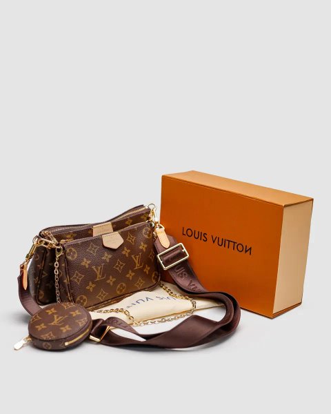 Сумка жіноча Louis Vuitton Multi Pochette Brown/Brown копія 1:1