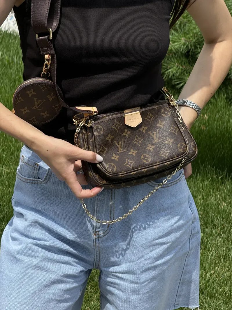 Сумка жіноча Louis Vuitton Multi Pochette Brown/Brown копія 1:1 — фото 5