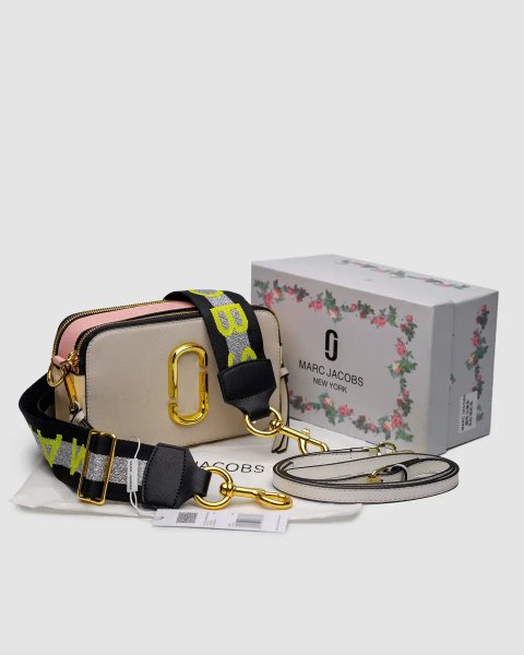 Сумка жіноча Marc Jacobs The Snapshot Beige/Gold копія 1:1