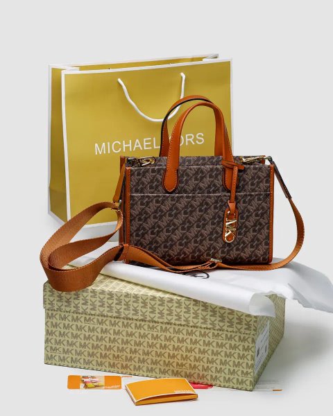 Сумка жіноча Michael Kors GIGI LG Grab Tote Brown копія 1:1