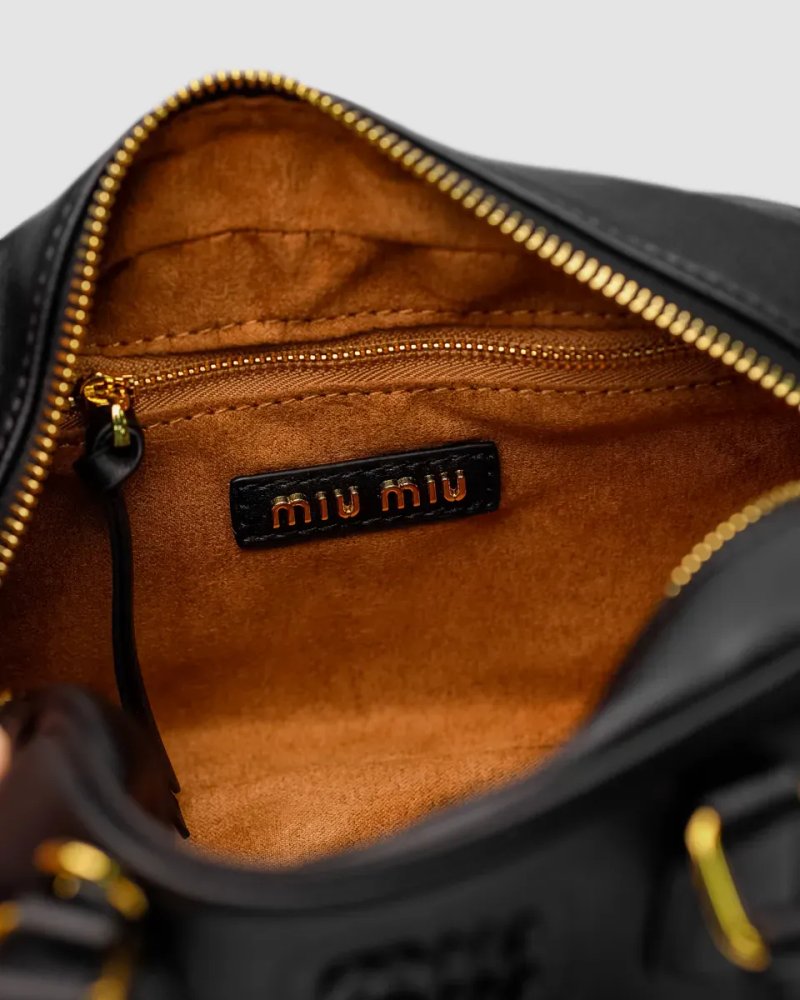 Сумка жіноча Miu Miu Arcadie Leather Bag Black копія 1:1 — фото 4