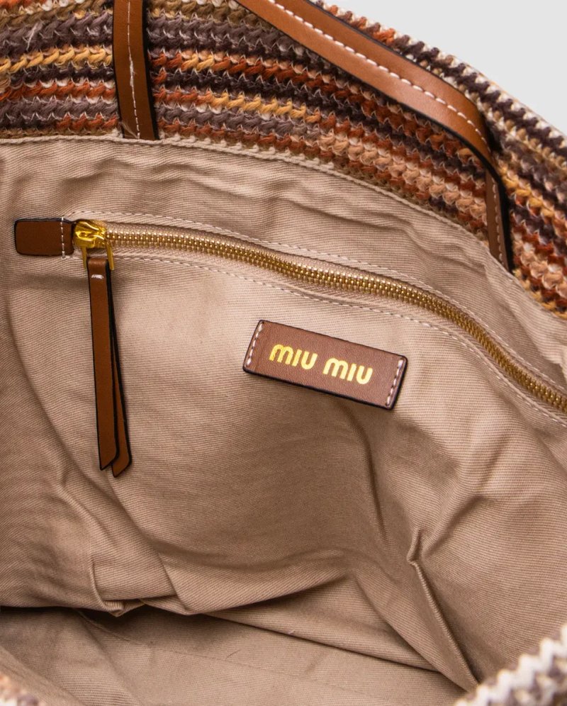 Сумка жіноча Miu Miu Crochet Tote Bag Brown копія 1:1 — фото 4
