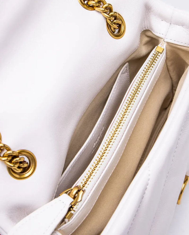 Сумка жіноча Pinko Baby Love Bag Puff Maxi Quilt White/Gold копія 1:1 — фото 4