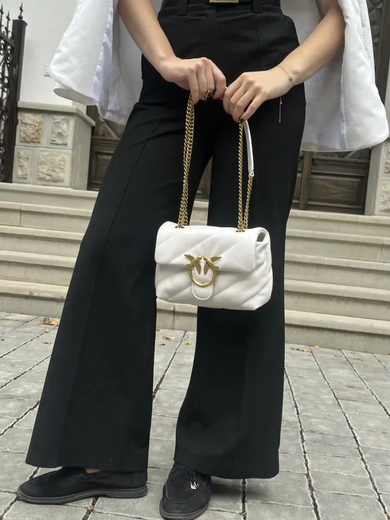 Сумка жіноча Pinko Baby Love Bag Puff Maxi Quilt White/Gold копія 1:1 — фото 8