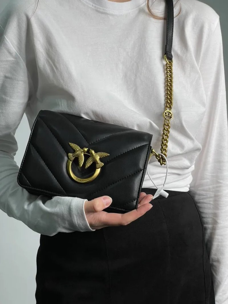 Сумка жіноча Pinko Mini Love Bag Click Big Chevron Black копія 1:1 — фото 5