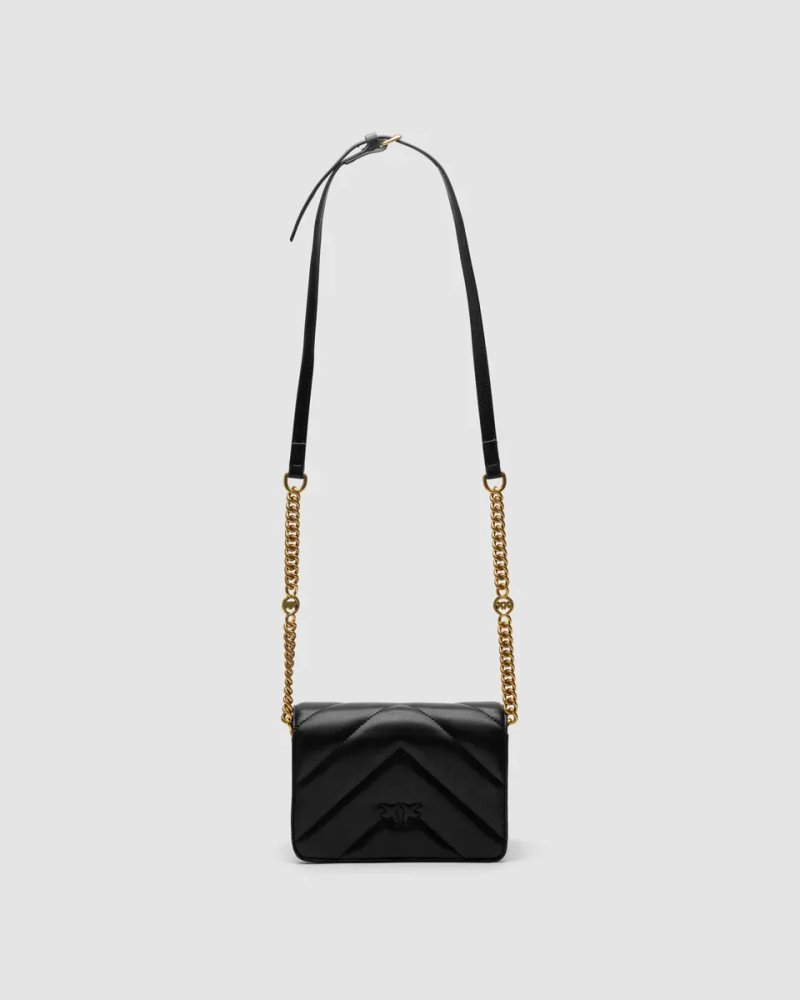 Сумка жіноча Pinko Mini Love Bag Click Big Chevron Black копія 1:1 — фото 3